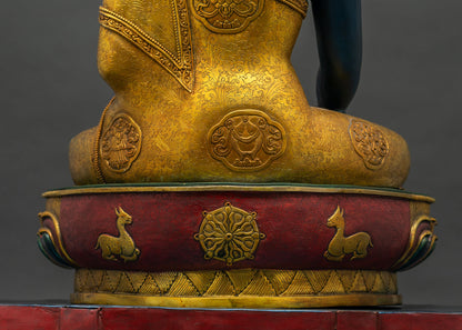 Mitrugpa With Throne Statue – Unshakeable Buddha Akshobhya Sculpture