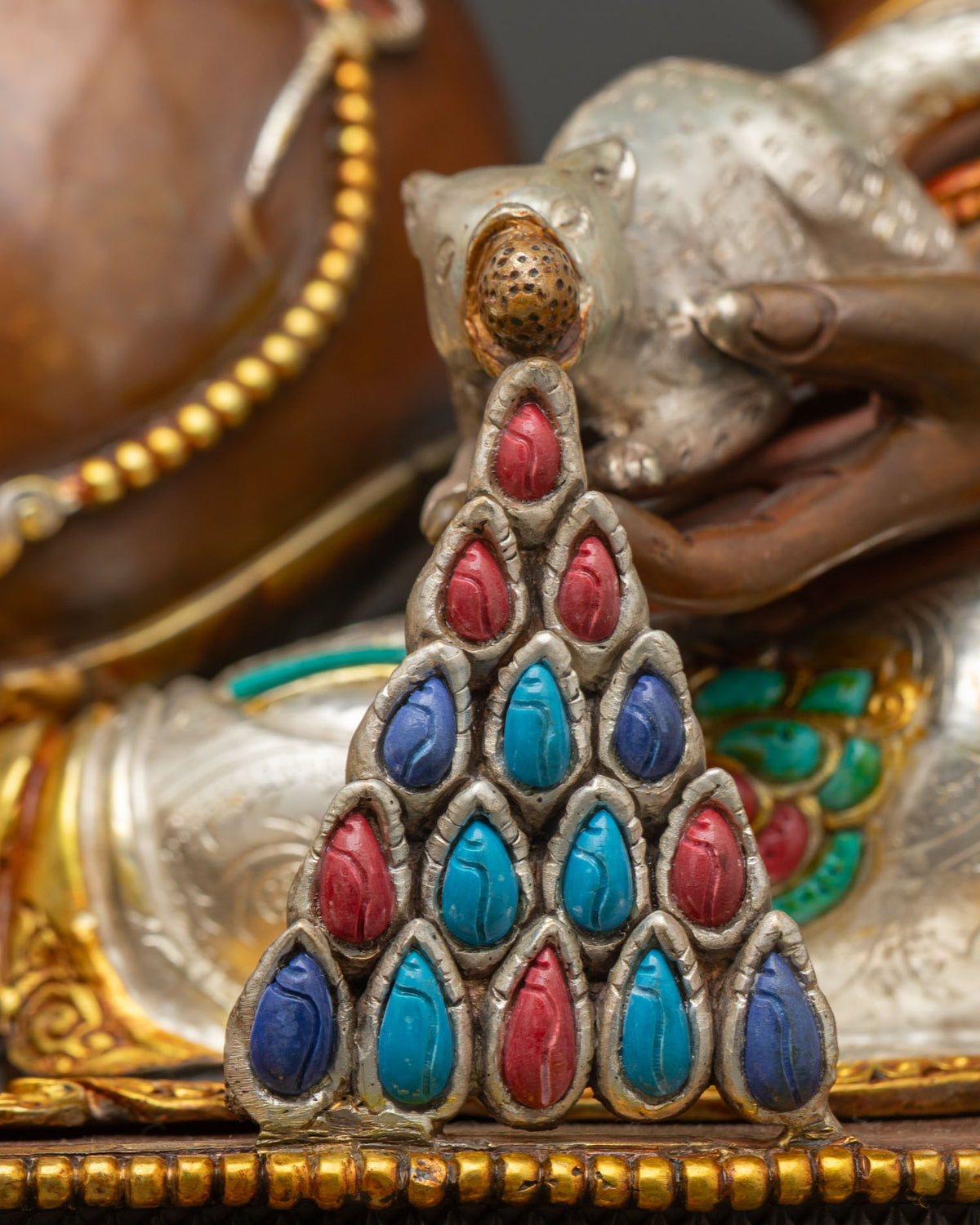 Oxidized Dzambhala Statue – Buddhist Wealth & Prosperity Deity Figurine
