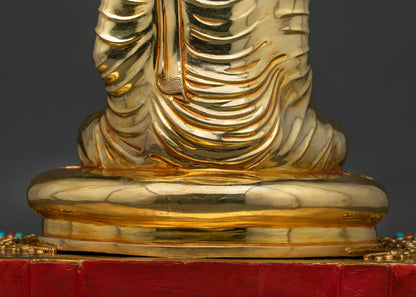 Shakyamuni Buddha Statue with Jeweled Throne | Nepali Art & Craft
