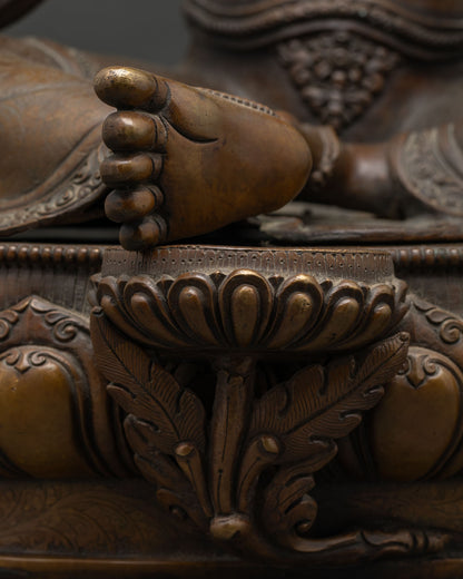 Traditional Green Tara Statue | Chemically Oxidized Copper Sculpture