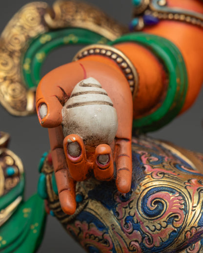 Yellow Dzambhala Statue | Traditional Newari Craftsmanship