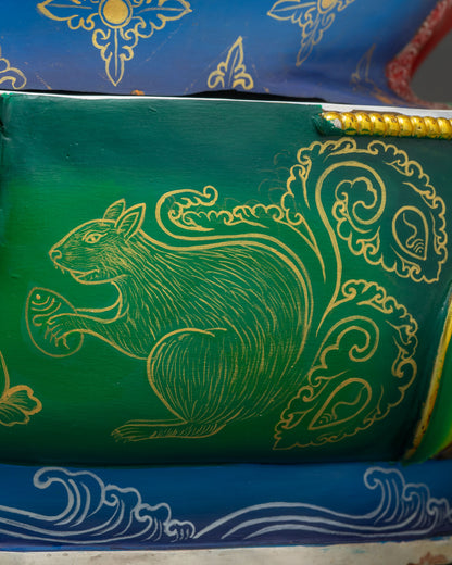 32" Yellow Dzambhala Statue | Exceptional Buddhist Nepali Artwork