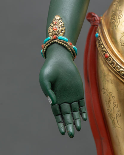Standing Green Tara Statue | Large Buddhist Shrine Decor