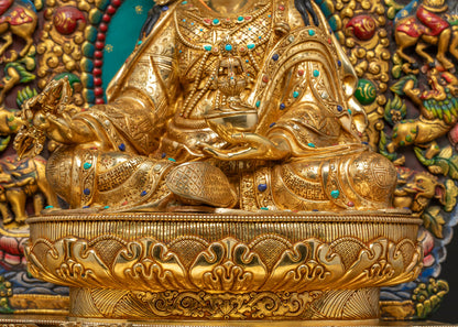 Large Guru Rinpoche Statue with Ornate Throne for Prayer Room & Altar