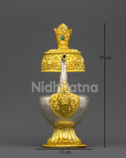 Authentic Himalayan Bhumba | Gold-Plated Copper Ritual Vessel