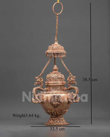 Himalayan Sangbour Incense Burner | Copper Buddhist Ritual Burner