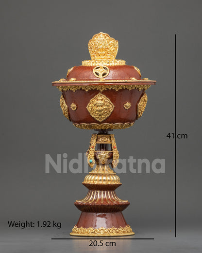 Handmade Copper Butter Lamp for Meditation and Rituals