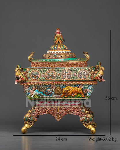 Himalayan Copper Incense Burner for Sacred Tranquility