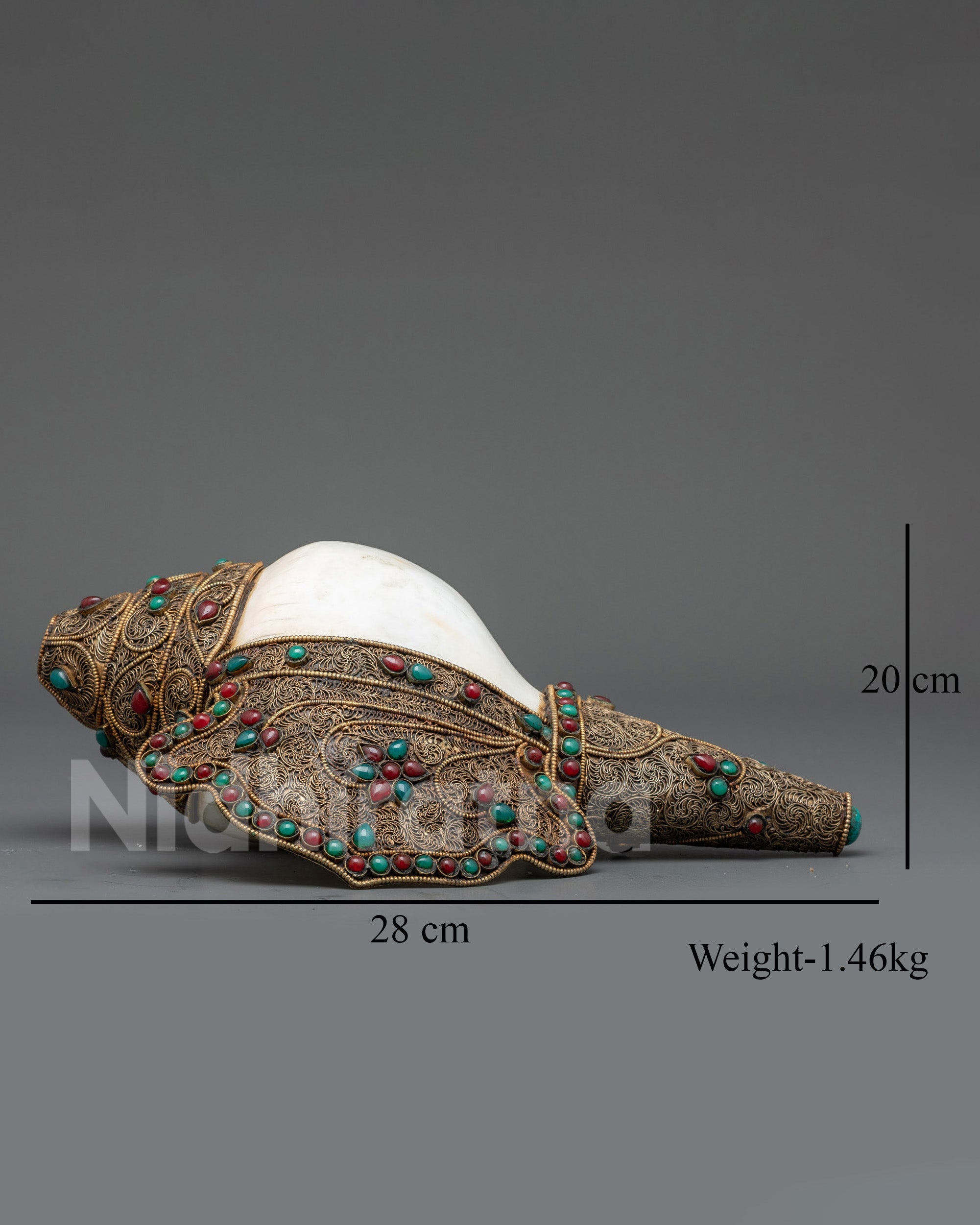 Handcrafted Conch Shell for Tibetan Ritual Decor
