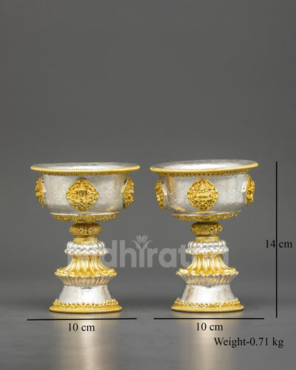 Small Tibetan Butter Lamp Set for Daily Ritual use