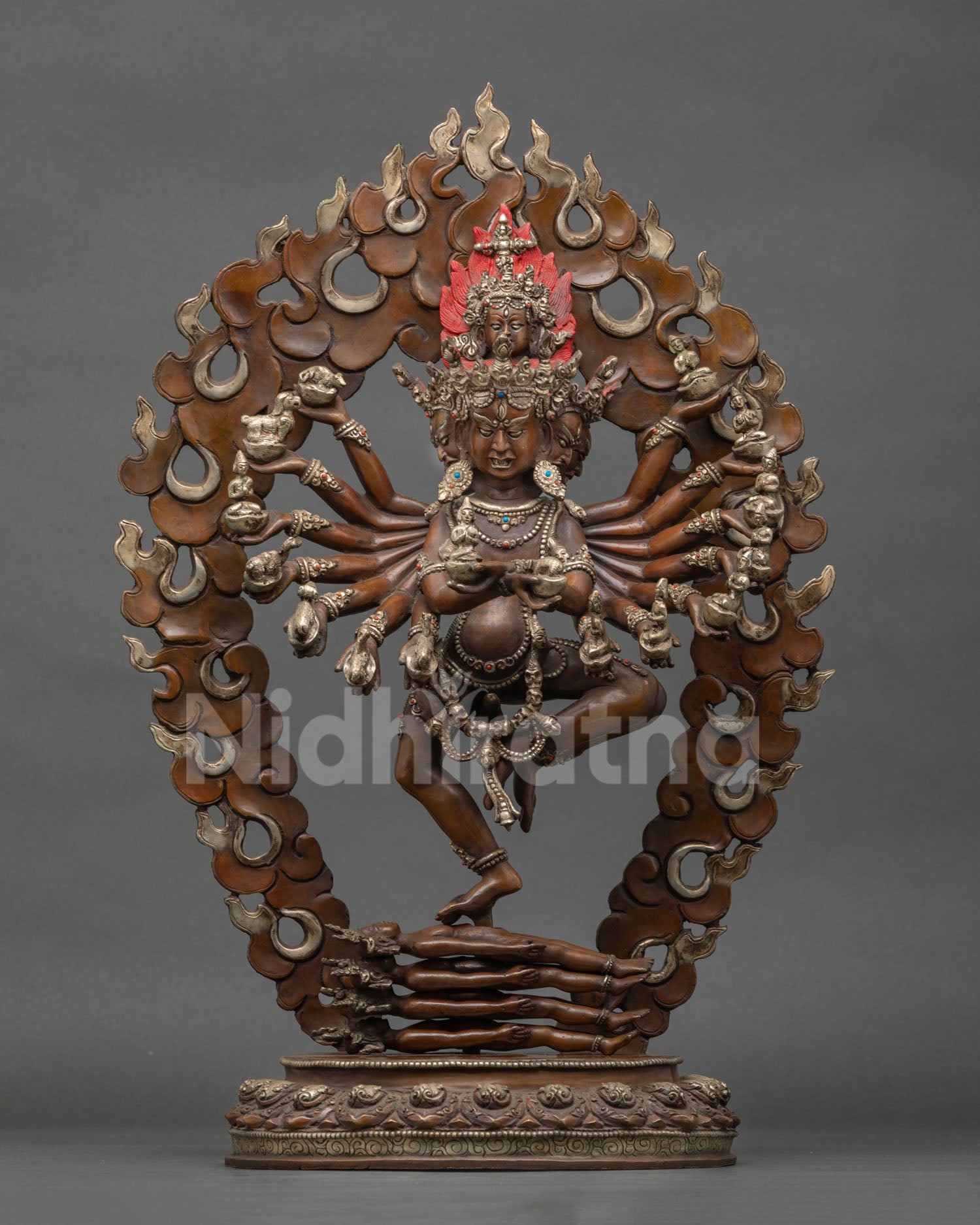 Large Oxidized Hevajra Statue | Tibetan Buddhist Artwork