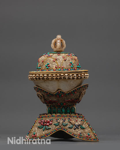 Sacred Tibetan Ritual Kapala Set | Handcrafted Skull Cups for Vajrayana