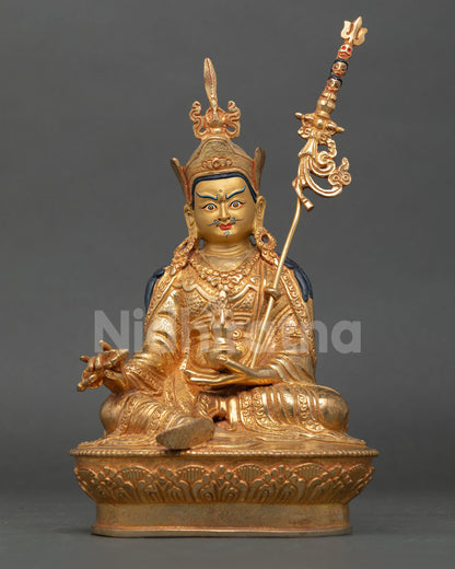 Guru Rinpoche Copper Statue | Tibetan Spiritual Artwork
