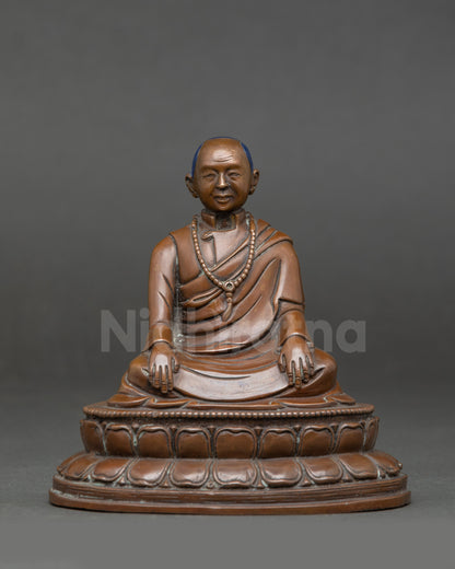 Seated cross-legged on lotus base, meditation altar decor