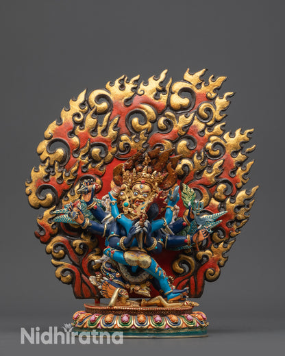 Hand-Carved Buddhist Vajrakilaya Statue | Tibetan Dorje Phurba
