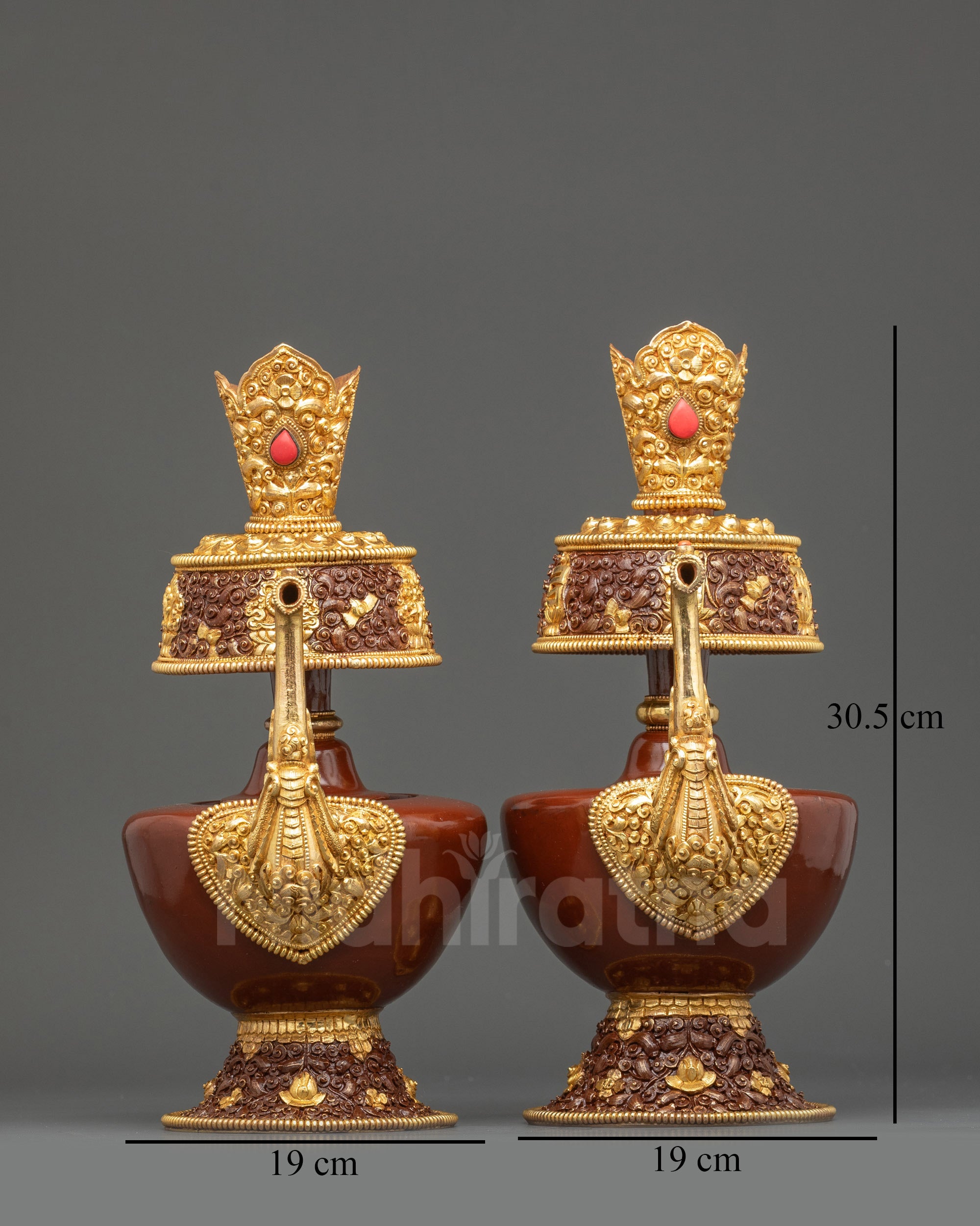 Buddhist Water Offering Ewer Set | Ritual Vessel Pair – Nidhiratna