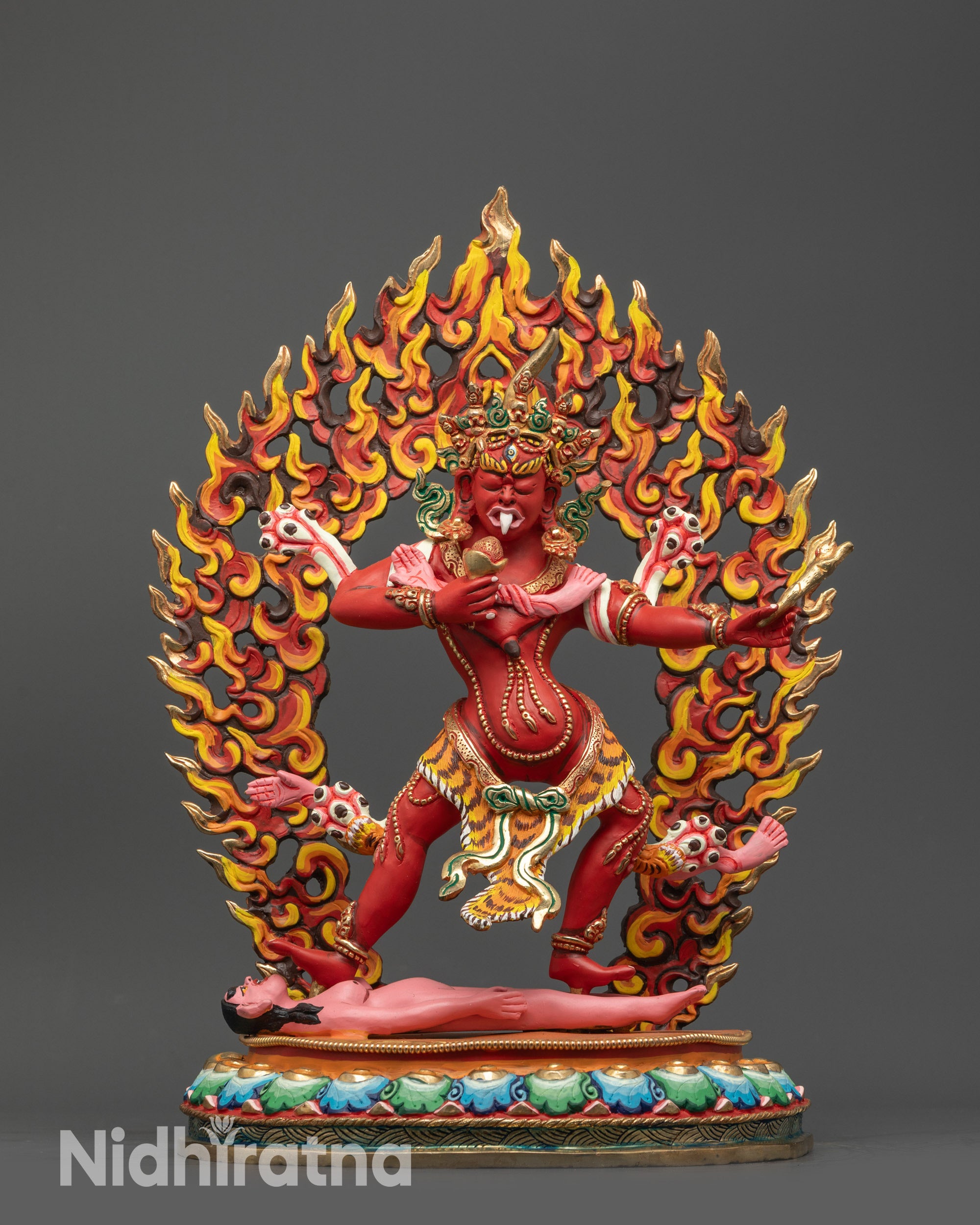 Acrylic Coloured Ekajati Statue | Handmade Wrathful Protector Sculpture