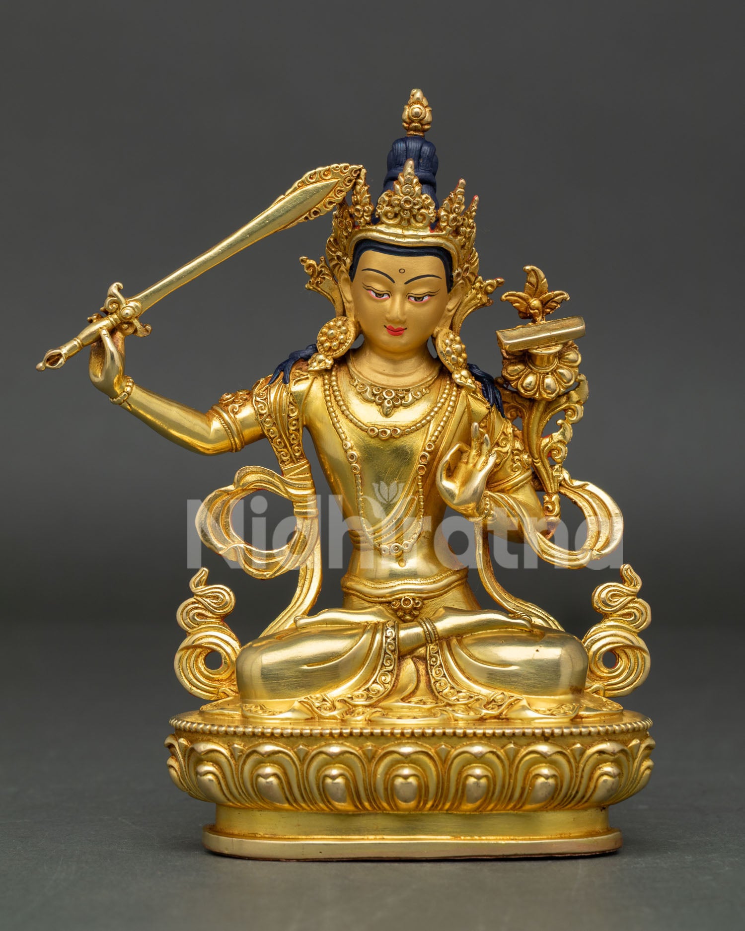 Handmade Manjushri Statue | Sacred Nepalese Artwork
