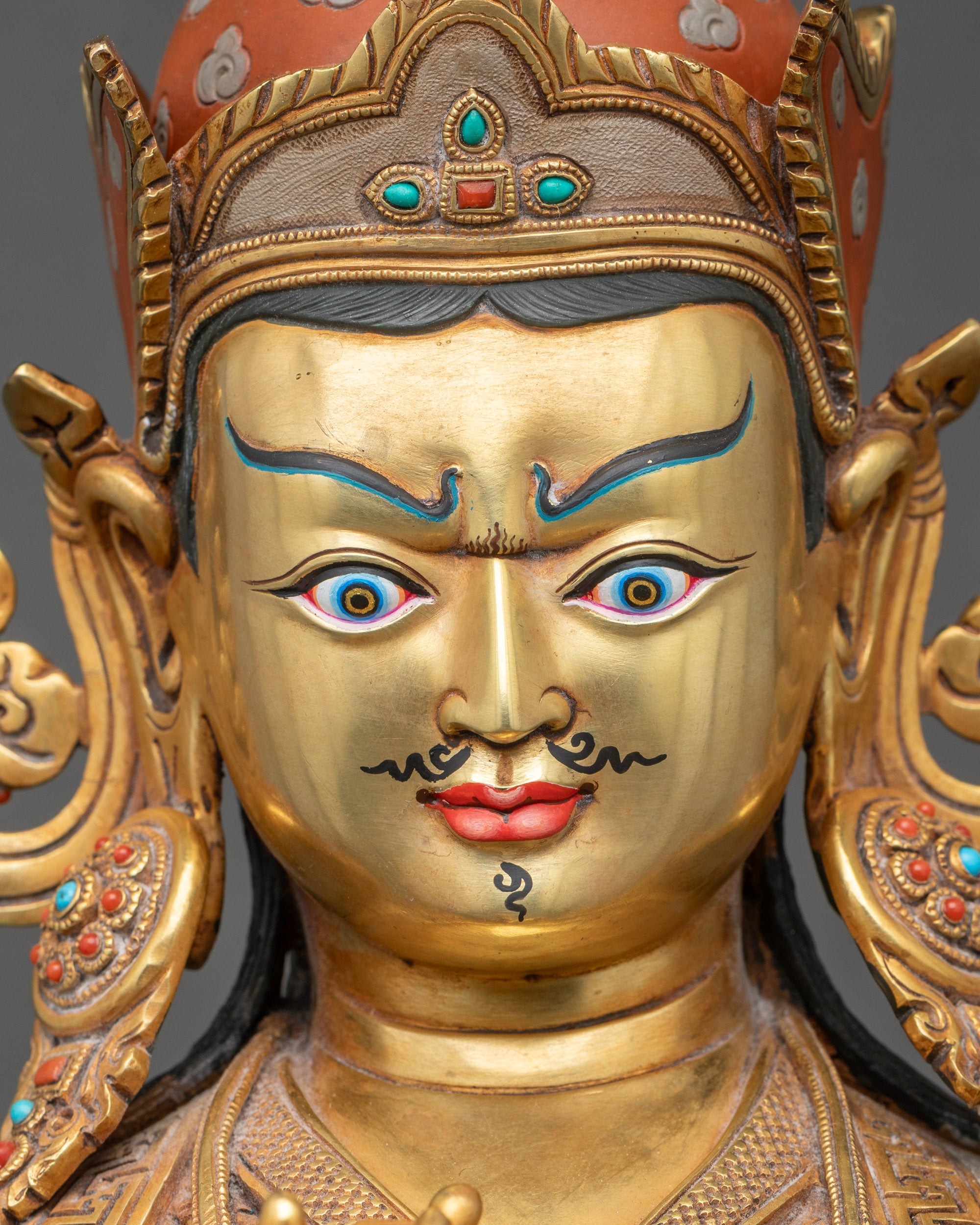 Face close-up of Guru Tsokye Dorje with semi-wrathful expression