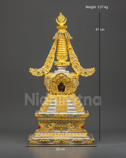 Traditional Tibetan Buddhist Stupa | Handmade Nepalese Shrine