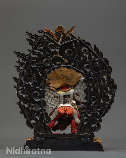 Fierce Hayagriva Deity Statue with Consort, Symbolic Objects