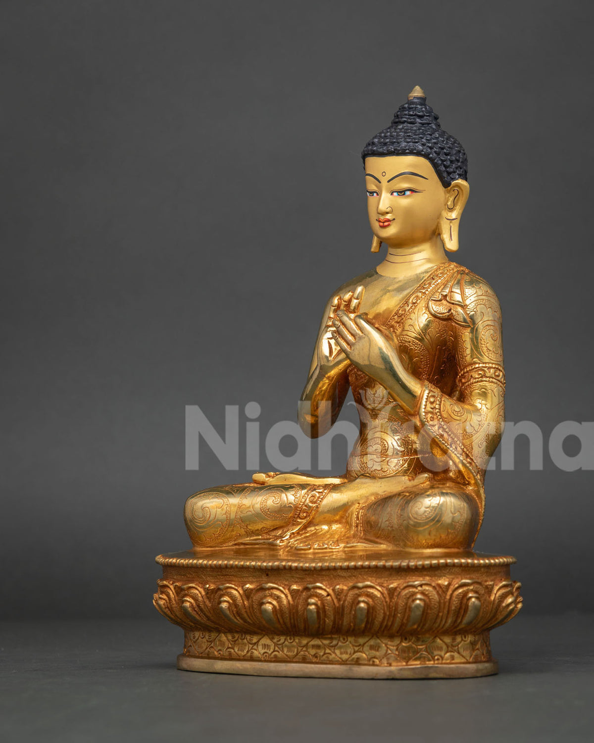 Five Dhyani Buddha Statue Set – 24K Gold Fire-gilded Buddhist Figurine