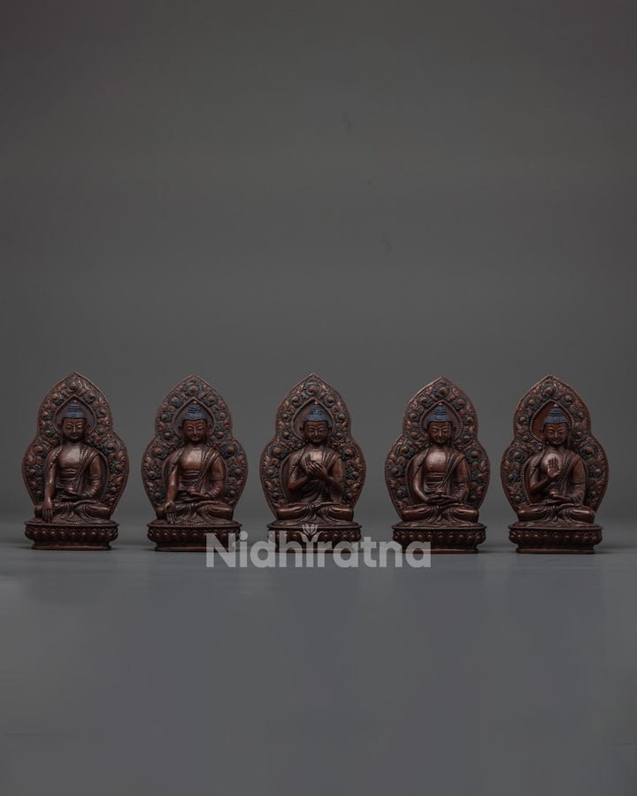 Set of Five Dhyani Buddha Statue | Handcrafted in Nepal