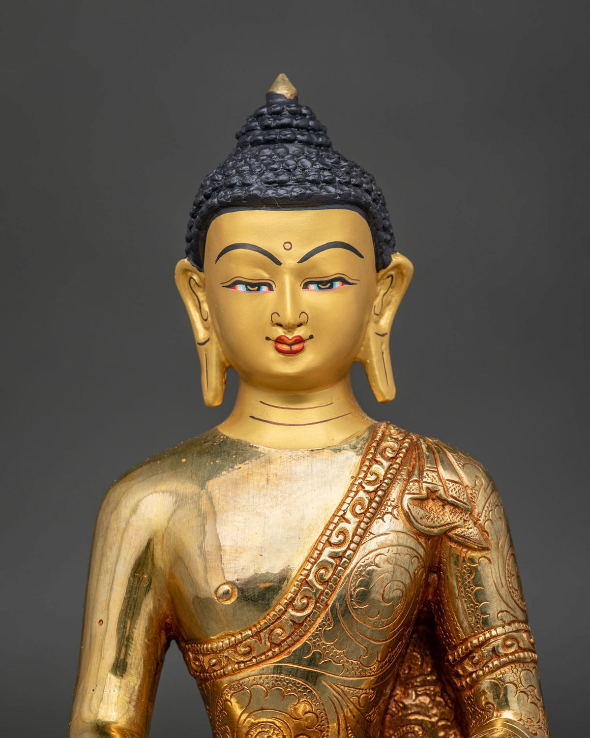 Five Dhyani Buddha Statue Set – 24K Gold Fire-gilded Buddhist Figurine