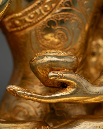 Five Dhyani Buddha Statue Set – 24K Gold Fire-gilded Buddhist Figurine