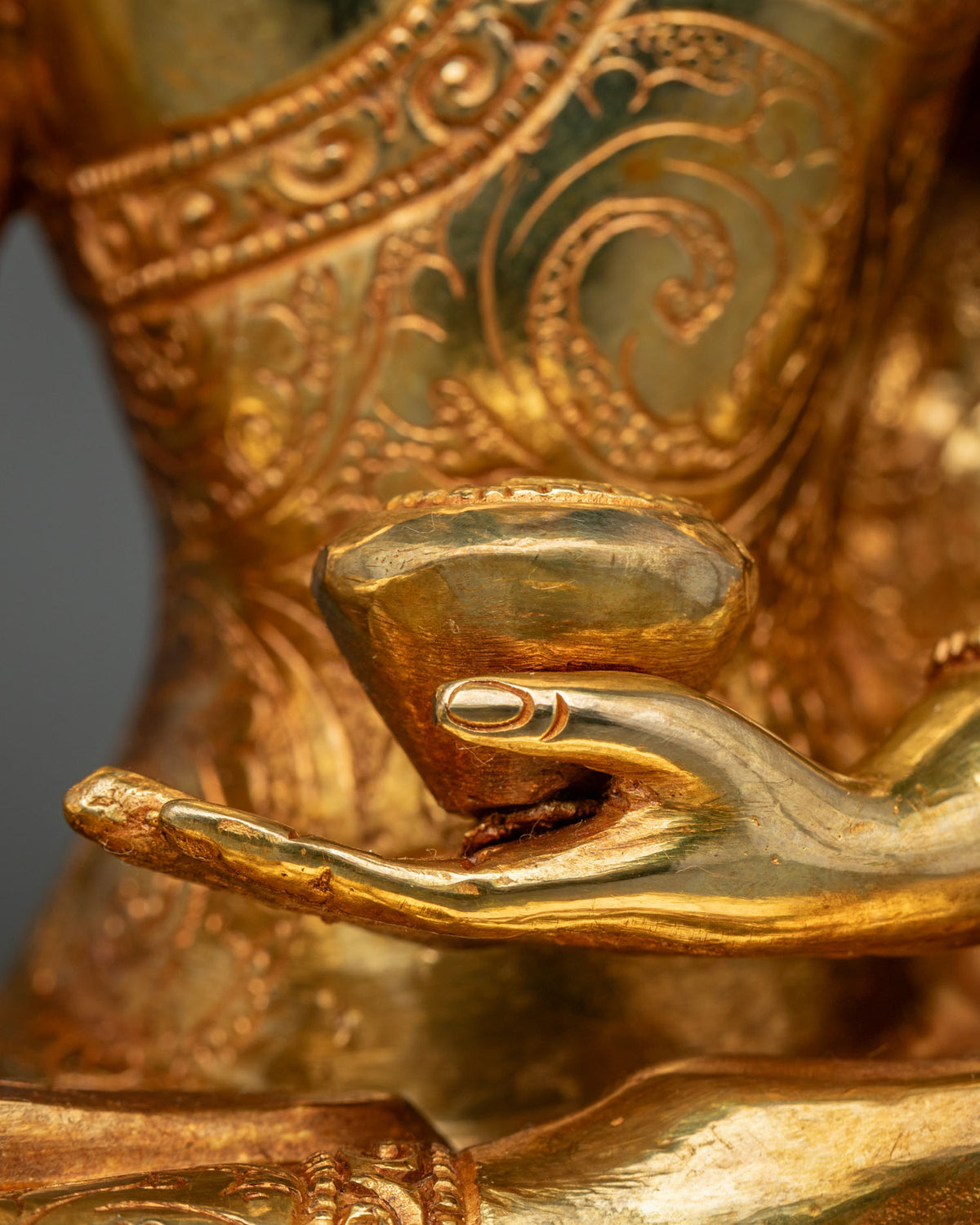 Five Dhyani Buddha Statue Set – 24K Gold Fire-gilded Buddhist Figurine