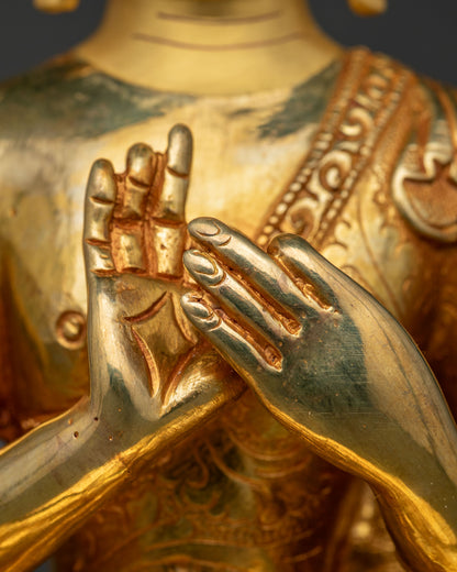 Five Dhyani Buddha Statue Set – 24K Gold Fire-gilded Buddhist Figurine