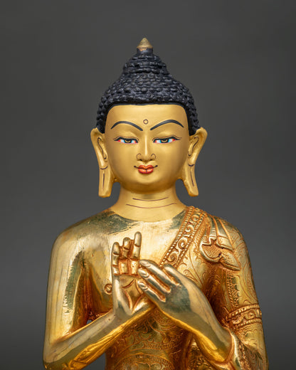 Five Dhyani Buddha Statue Set – 24K Gold Fire-gilded Buddhist Figurine