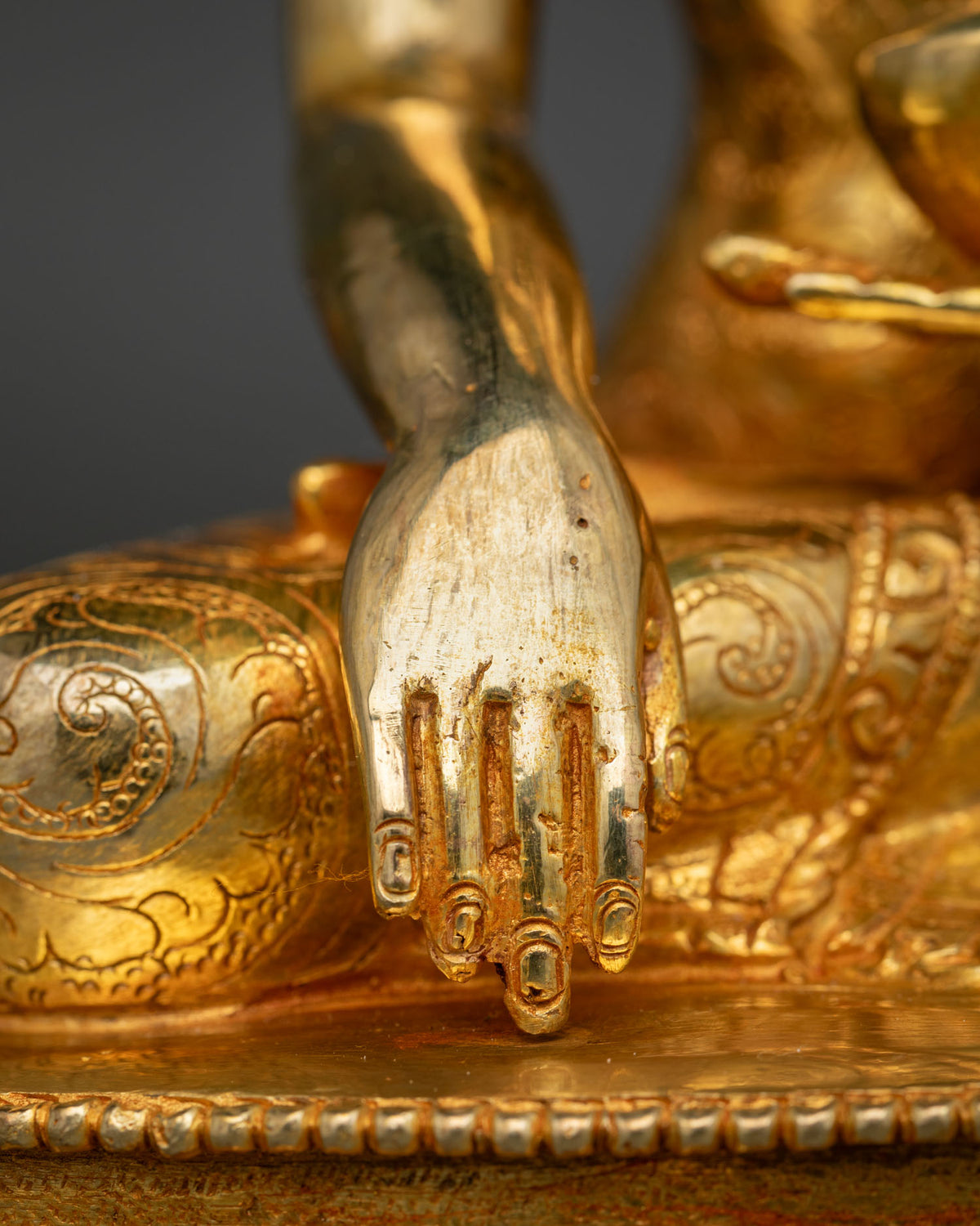 Five Dhyani Buddha Statue Set – 24K Gold Fire-gilded Buddhist Figurine