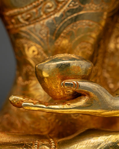 Five Dhyani Buddha Statue Set – 24K Gold Fire-gilded Buddhist Figurine