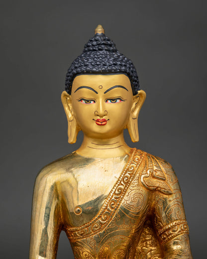 Five Dhyani Buddha Statue Set – 24K Gold Fire-gilded Buddhist Figurine