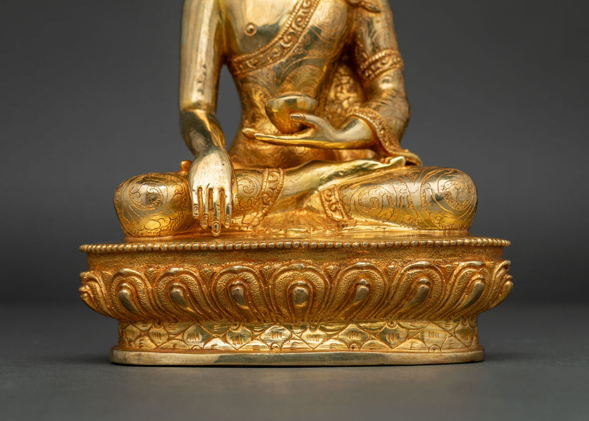 Five Dhyani Buddha Statue Set – 24K Gold Fire-gilded Buddhist Figurine