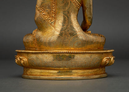 Five Dhyani Buddha Statue Set – 24K Gold Fire-gilded Buddhist Figurine
