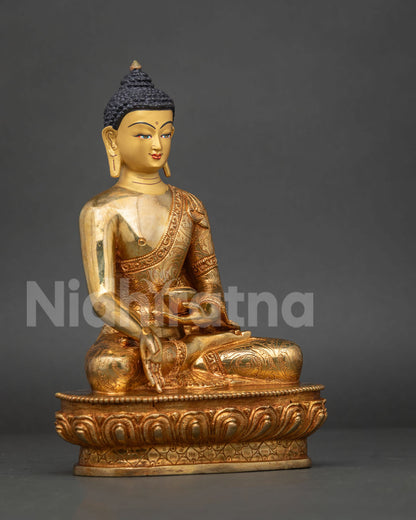 Five Dhyani Buddha Statue Set – 24K Gold Fire-gilded Buddhist Figurine