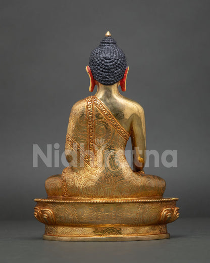 Five Dhyani Buddha Statue Set – 24K Gold Fire-gilded Buddhist Figurine