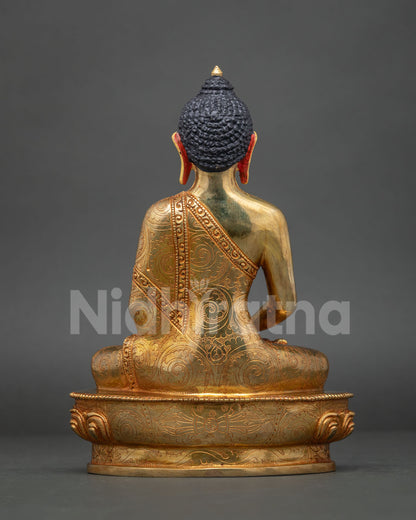 Five Dhyani Buddha Statue Set – 24K Gold Fire-gilded Buddhist Figurine