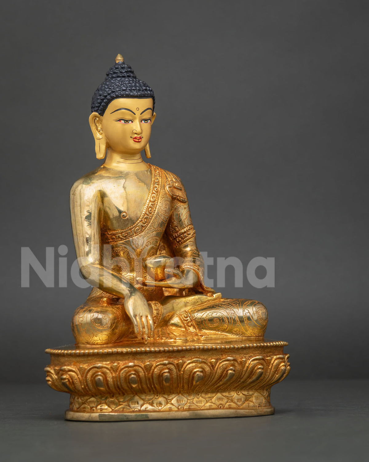 Five Dhyani Buddha Statue Set – 24K Gold Fire-gilded Buddhist Figurine