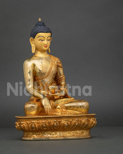 Five Dhyani Buddha Statue Set – 24K Gold Fire-gilded Buddhist Figurine