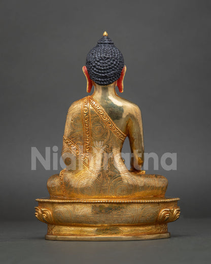 Five Dhyani Buddha Statue Set – 24K Gold Fire-gilded Buddhist Figurine