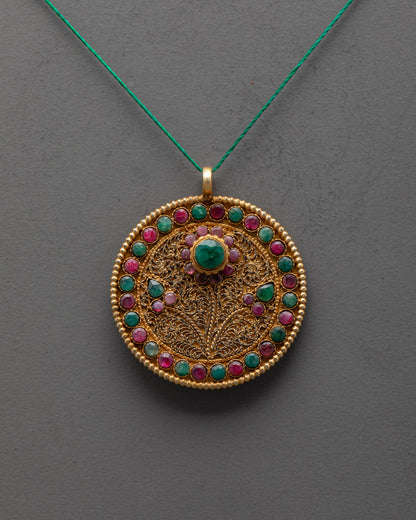 Flower Locket Necklace | 24k Gold-Plated with Gemstone Accents