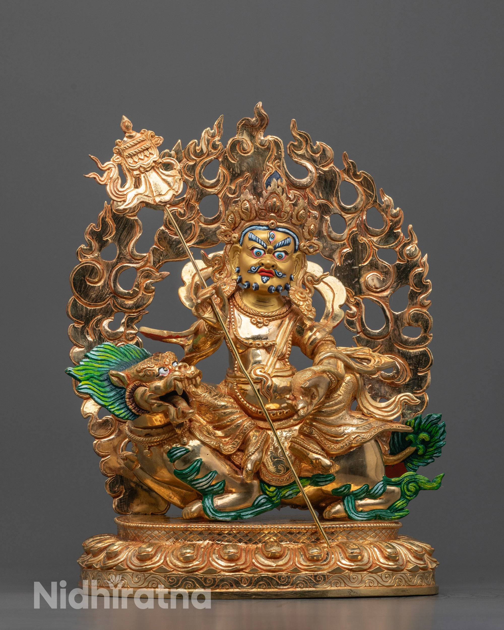 Front View of Hand-Carved Namtoshe Statue from Nepal