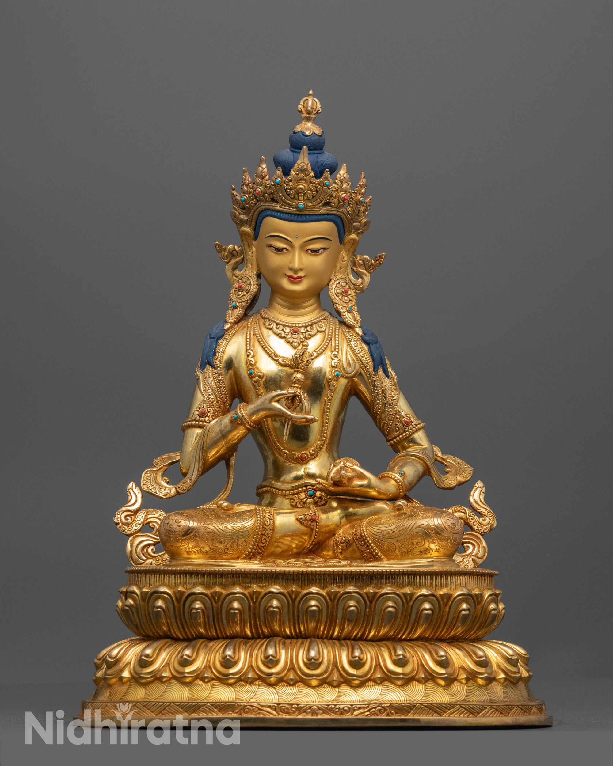 Front View of Handcrafted Vajrasattva Statue from Nepal