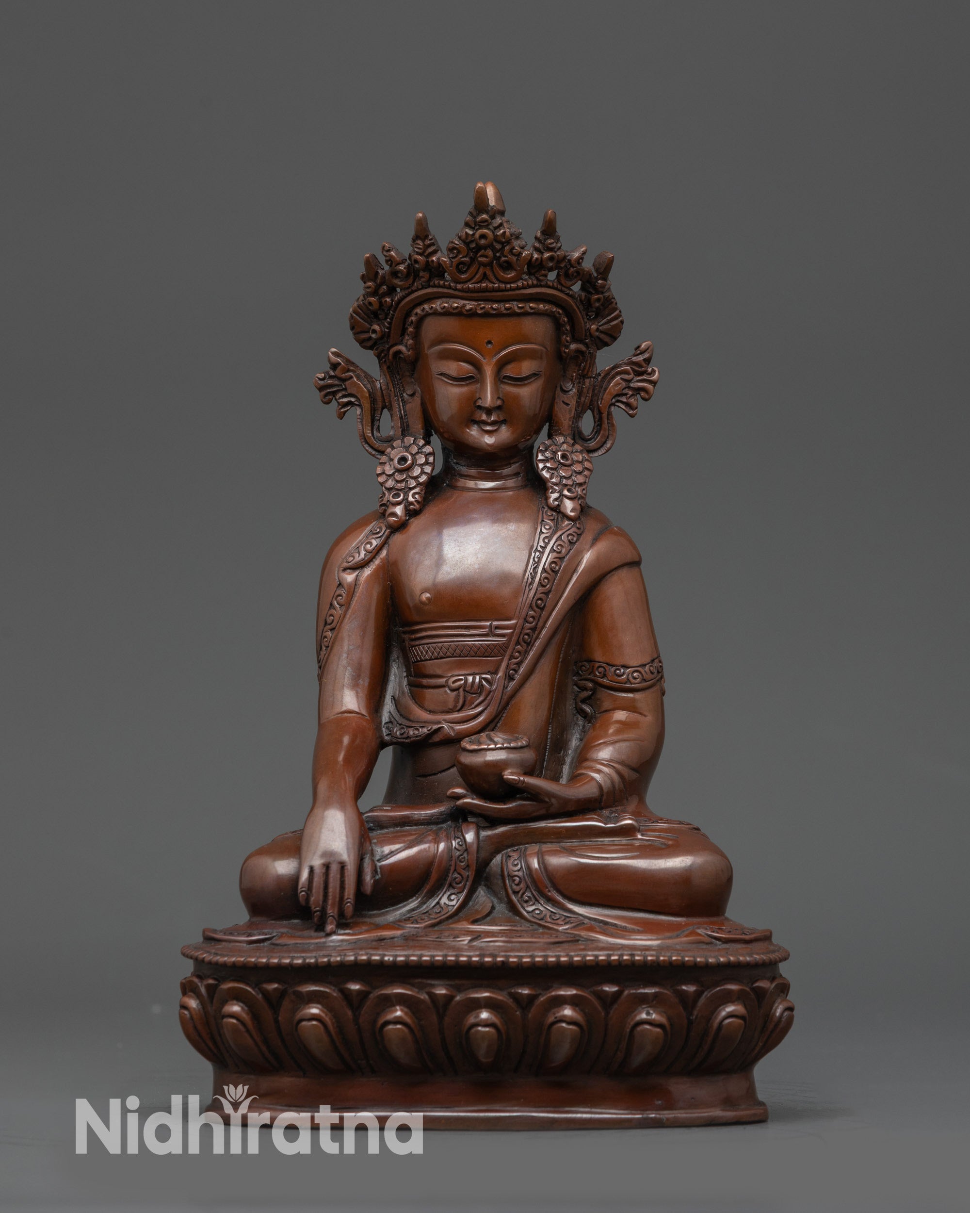 handmade copper meditation figure
