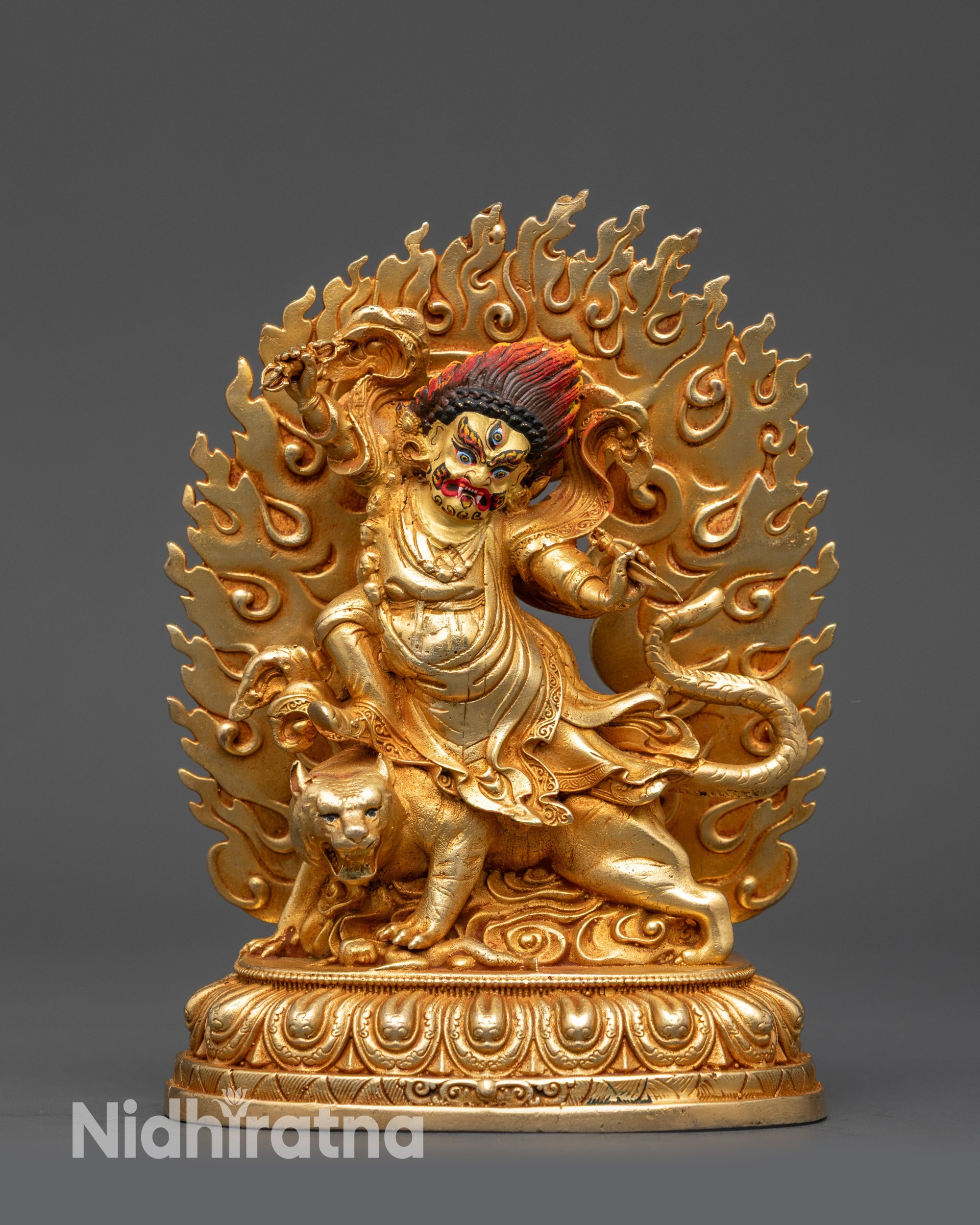 Tibetan protector statue