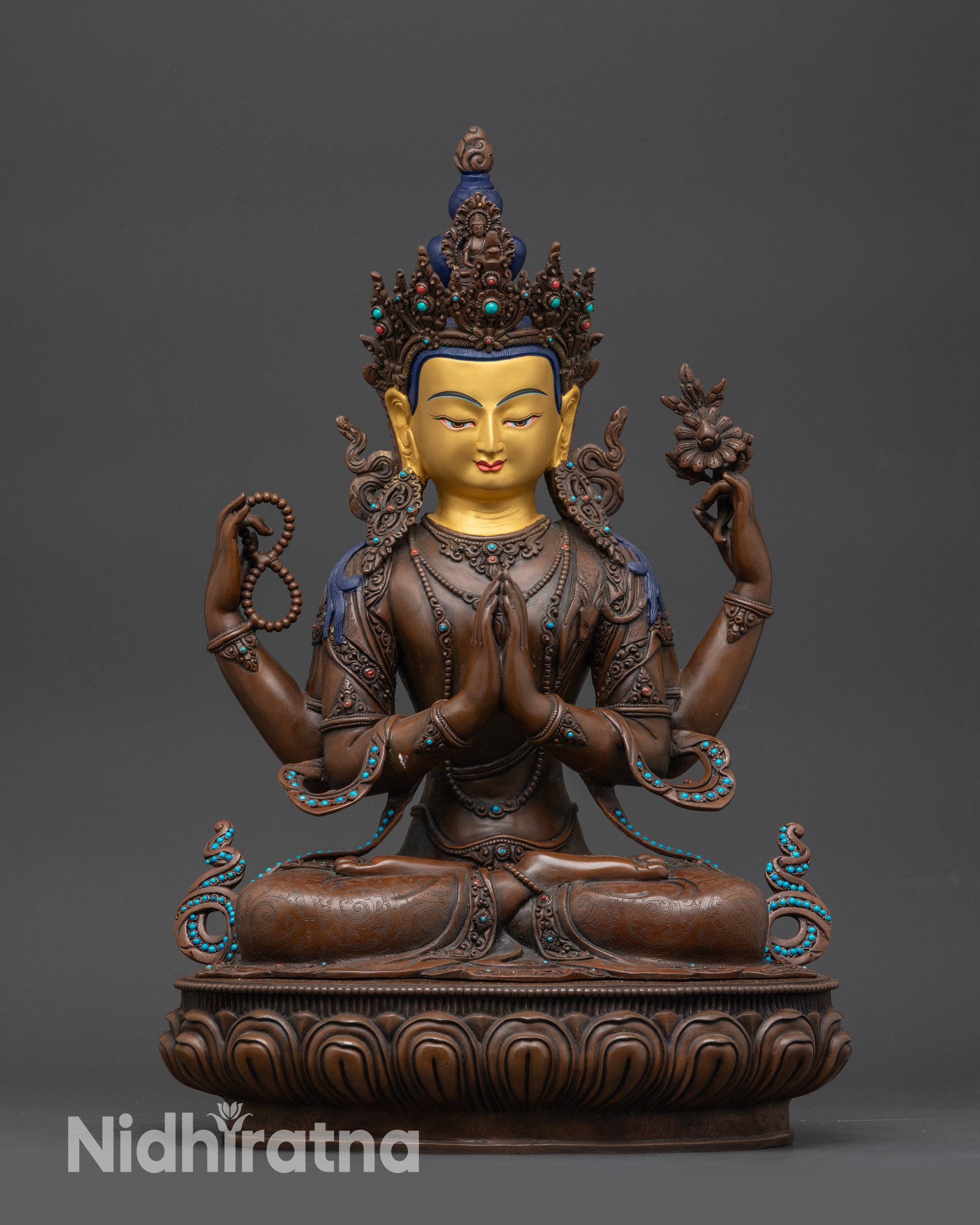 Handcrafted Tibetan Avalokiteshvara statue