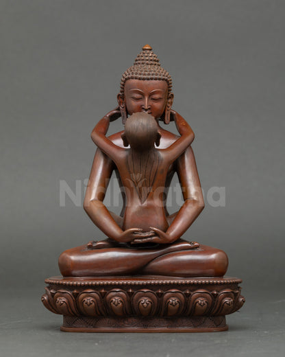 Front view Samantabhadra and Consort copper statue Himalayan Buddhist Yab-Yum art